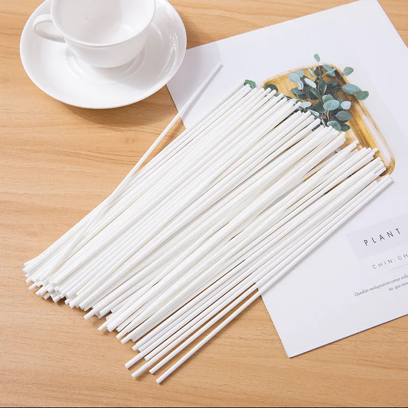 50PCS Dia 3/4/5MM Home Fragrance Premium White Polyester Fiber Sticks, Essential oil Rattan Diffuser Sticks for Air Freshener